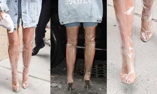 Các sao đua nhau theo mốt "giày tàng hình": Chị em nhà Kardashian hứng thú nhất