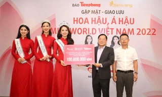 Cận cảnh ‘Top 3 Miss World Việt Nam’ đẹp rạng rỡ tại tòa soạn báo Tiền Phong