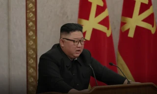 Nhà lãnh đạo Kim Jong Un tham dự phiên họp toàn thể của đảng Lao động Triều Tiên ở Bình Nhưỡng. Ảnh: KCNA/Reuters