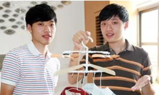 Cặp sinh đôi phát minh máy làm khô quần áo siêu tốc