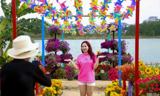 Rực rỡ vườn hoa ‘ăn Tết dày’ ven sông Đà Nẵng