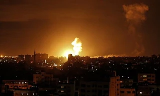 Hiện trường vụ tấn công của Israel nhằm vào dải Gaza