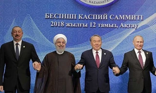 Nga, Thổ Nhĩ Kỳ và Iran, ba thành viên trong Cơ chế Sochi đang nỗ lực liên kết với các quốc gia khác chống lại cuộc chiến thương mại với Mỹ. Ảnh: Guardian.