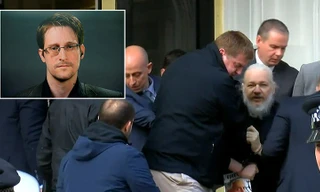 Edward Snowden (ảnh nhỏ) và ghi nhận tại hiện trường vụ bắt giữ Julian Assange