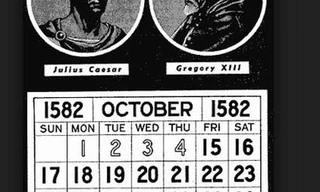 Lịch tháng 10 năm 1582 có 10 ngày không tồn tại