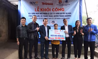 BIDV chi nhánh Nghệ An, Báo Tiền Phong hỗ trợ xây nhà kiên cố cho cựu Thanh niên xung phong