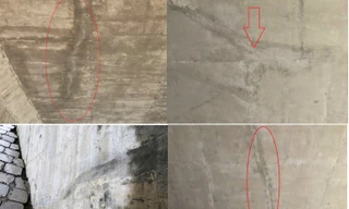 Nhiều vết nứt tại các hầm chui cao tốc qua Hà Tĩnh