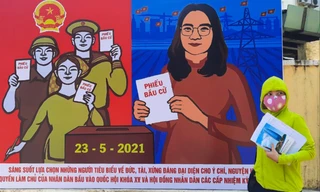 Pano tuyên truyền bầu cử trên đường phố Đà Nẵng. Ảnh: VNG Thành