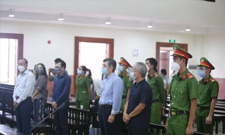 Các bị cáo tại phiên tòa phúc thẩm 