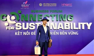 Doanh nhân trẻ Phạm Hoài Nguyên Anh trong một sự kiện 