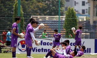Đội tuyển Việt Nam nỗ lực tập luyện hướng tới giành vé vào vòng loại cuối World Cup 2022. Ảnh: Anh Đoàn 