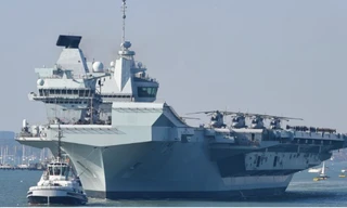 Tàu sân bay HMS Queen Elizabeth tại căn cứ hải quân ở Portsmouth, Anh, vào tháng 9/2020. Ảnh: UK Navy 