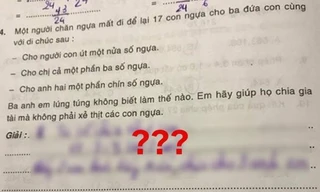 Bài toán "17 con ngựa chia đều cho 3 anh em", lời giải của bạn nhỏ khiến netizen thán phục