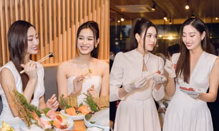 Đỗ Thị Hà đọ sắc cùng Lương Thùy Linh, vẻ đẹp của 2 nàng hậu gây thương nhớ