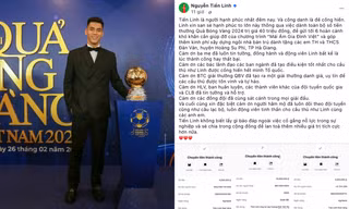 Đề cử Gương mặt trẻ Việt Nam tiêu biểu 2024 nhận Quả bóng Vàng, có hành động ý nghĩa