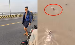 Nữ sinh Nam Định nhảy cầu, may mắn được "người hùng" đời thực lao xuống sông cứu sống