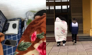 Tình trạng học online của teen miền Bắc lúc này: "Phụ kiện" không thể thiếu là chăn bông