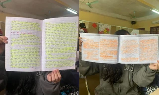 Cho bạn mượn bút dạ quang để tô ý chính, nữ sinh "sốc" khi thấy vở Văn như tranh tô màu