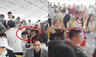 Thêm khoảnh khắc Đoàn Văn Hậu và Doãn Hải My "tình bể bình" trong đám cưới Hồ Tấn Tài