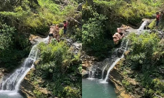 Clip du khách ôm nhau nhảy thác Du Già: Chính quyền địa phương vào cuộc xác minh