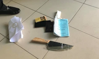 Con dao bầu do bệnh nhân Trọng mang theo khi vào viện khám bệnh. 