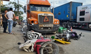 Tài xế container vi phạm nồng độ cồn, đâm liên hoàn xe máy ở Hải Phòng