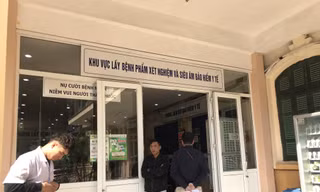Một khu vực lấy bệnh phẩm xét nghiệm của BV Xanh Pôn Ảnh: T.Hà