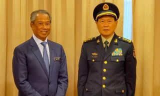Thủ tướng Malaysia Muhyiddin Yassin tiếp Bộ trưởng Quốc phòng Trung Quốc Ngụy Phượng Hòa tại Kuala Lumpur ngày 7/9. (Ảnh: Xinhua)
