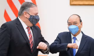 Thủ tướng Nguyễn Xuân Phúc tiếp Ngoại trưởng Mỹ Mike Pompeo. (Ảnh: Quang Hiếu)