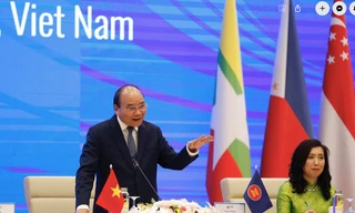 Thủ tướng Nguyễn Xuân Phúc tại cuộc họp báo kết thúc HNCC ASEAN 36 ngày 26/6. (Ảnh: Như Ý)