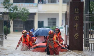 Tỉnh Giang Tây đang bị lụt nghiêm trọng. (Ảnh: Reuters)