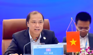 Thứ trưởng Nguyễn Quốc Dũng chủ trì hội nghị. (Ảnh: Mofa)