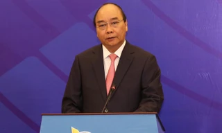 Thủ tướng Nguyễn Xuân Phúc phát biểu tại phiên khai mạc. (Ảnh: Như Ý)