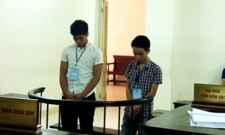 Các bị cáo tại phiên toà.