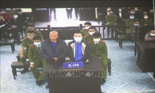 Các bị cáo tại phiên tòa (ảnh chụp qua màn hình). Ảnh: Thế Duyệt/TTXVN.