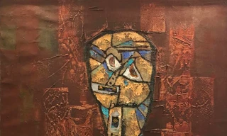 Tác phẩm December 1. Chất liệu Sơn dầu (100x100cm) của họa sĩ Vũ Thăng.