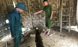 Lạnh người với vết nứt lớn chạy xuyên khu dân cư ở Nghệ An