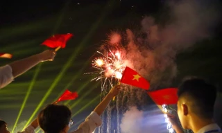 Pháo hoa rực rỡ tại khai mạc Lễ hội Làng Sen năm 2025