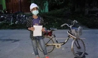 Chàng trai 18 tuổi đạp xe từ Huế về Nghệ An tránh dịch 