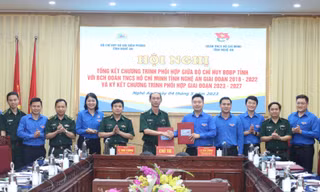 Tỉnh Đoàn, Bộ đội Biên phòng tỉnh Nghệ An ký kết chương trình phối hợp giai đoạn 2023 - 2027