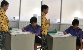 Thực hư clip bảo vệ bệnh viện thay nhân viên y tế đo mắt cho bệnh nhân