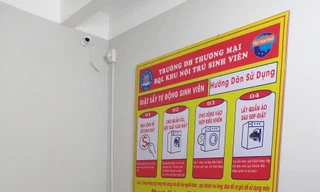 Hệ thống máy giặt phục vụ sinh viên trong KTX của trường ĐH Thương mại