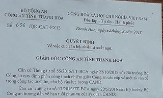 Một trung úy công an bất ngờ bị cho xuất ngũ