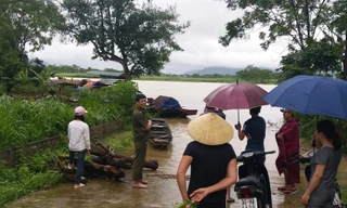 Nước dâng, ngập đường tại xã Xuân Cao, huyện Thường Xuân