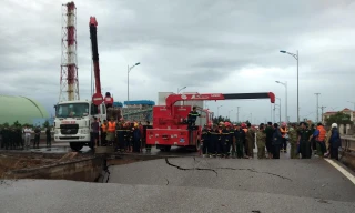 Sụt đường ở Thanh Hóa, hai người chết thương tâm