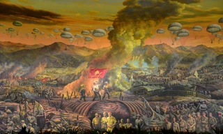 Chiến thắng Điện Biên Phủ được khắc họa sinh động qua tranh tường "Điện Biên Phủ"