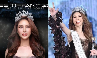 Hoa hậu Chuyển giới Thái Lan 2024 ngã lăn ra đất trong lúc đăng quang