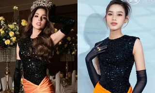 Hoa hậu Đỗ Thị Hà và Miss Grand Luciana Fusster mặc "đụng hàng"