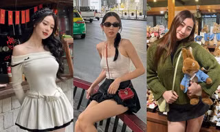 Hoa hậu Lương Thùy Linh, Thùy Tiên, Thanh Thủy diện váy siêu ngắn du Xuân