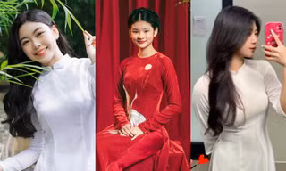 Những "nữ thần áo dài" tuổi teen: Con gái Mạnh Trường đẹp dịu dàng